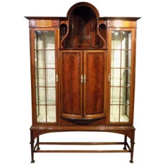 Fine Quality Mahogany Inlaid Edwardian Period Display Cabinet 1