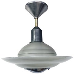 Vintage French Industrial Ceiling Light from Holophane 1