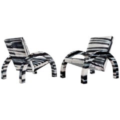 Creatures, a Contemporary Arm, Lounge, Club or Side Chair in Spray Dyed Velvet
