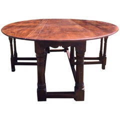 Antique Stunning Large British Gateleg Dining Table