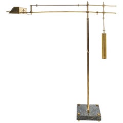 Nautical Brass Counterweight Floor Lamp, 1950