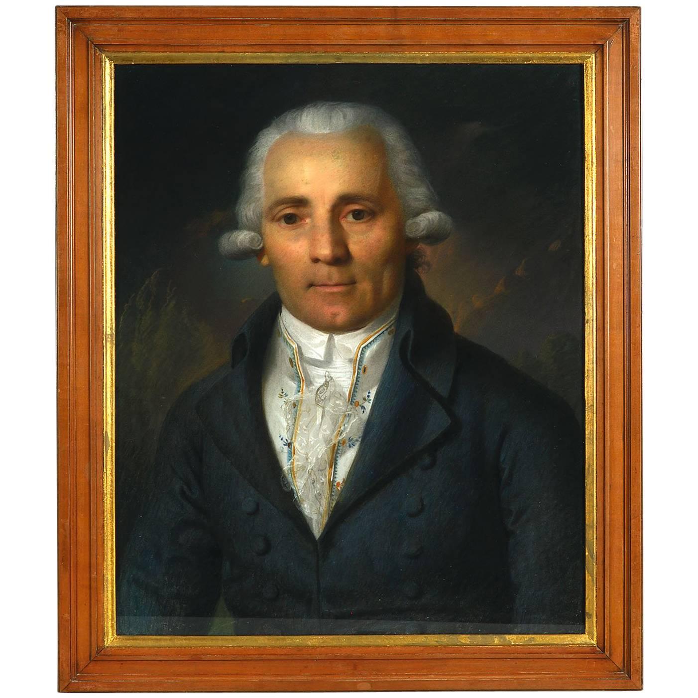 Fine 18th Century Pastel Portrait of a Gentleman by Daniel Caffe For Sale