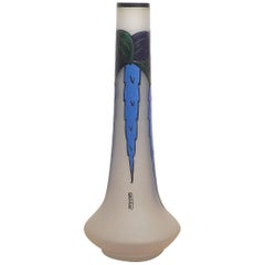 French Art Deco Enameled Vase by Leune