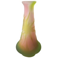 Art Nouveau Miniature Emile Galle Cameo Sea Thistle Vase