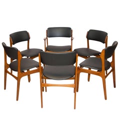 Set of Six Danish Teak Dining Chairs by Erik Buck