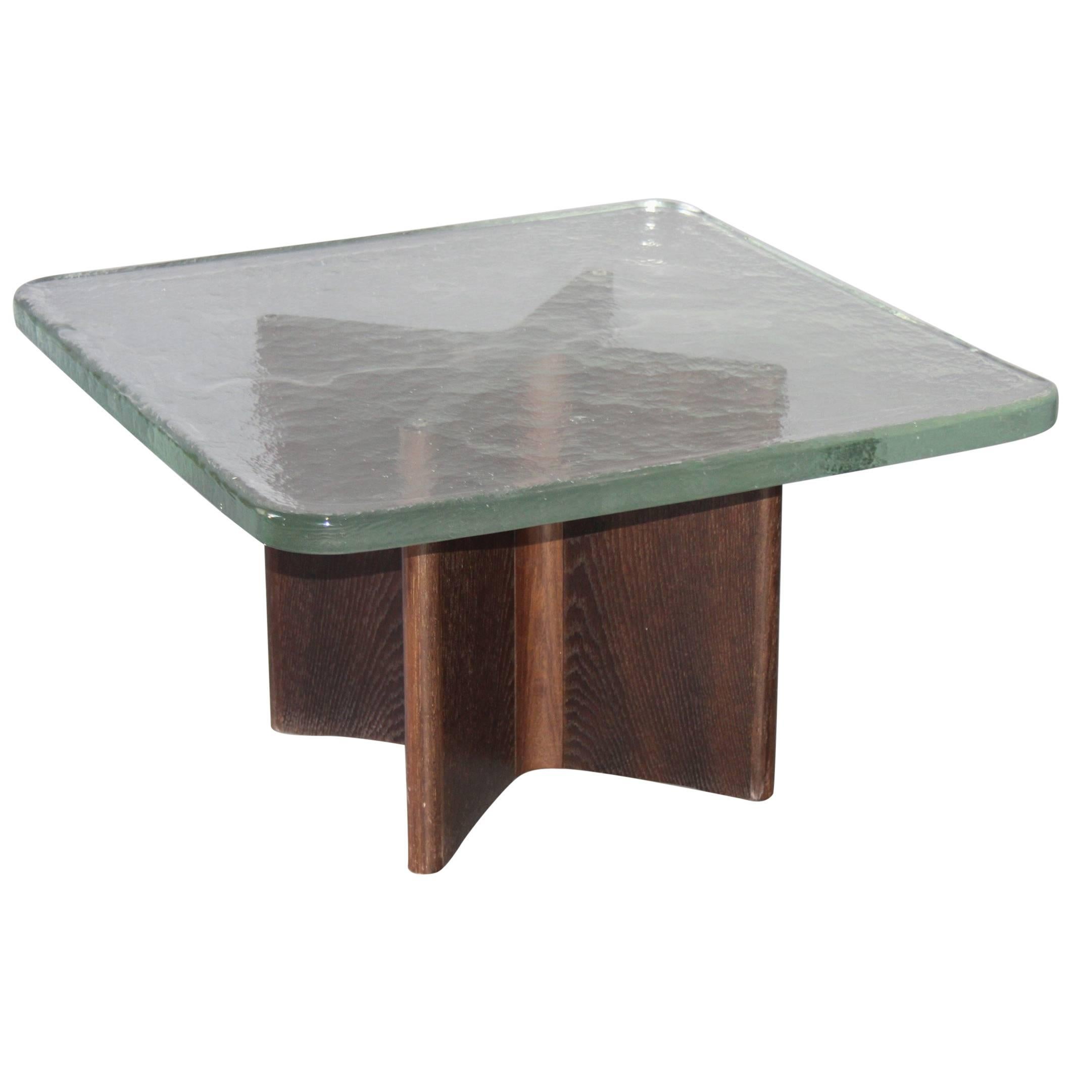 Glass and Wood Coffee Table