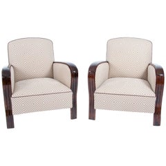 Pair of French Art Deco Club Chairs, France, around 1940