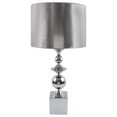 Mid-Century Modern Space Age Chrome Table Lamp, France, circa 1970s 8
