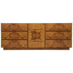 Olive Burl Wood Credenza or Dresser by Milo Baughman for Lane