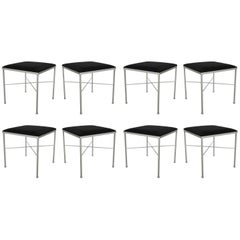 Eight X-Base Brass Stools by Thonet