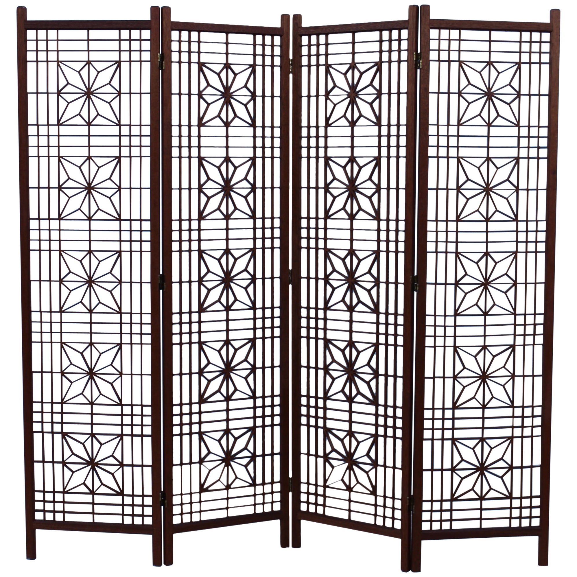 MidCentury Modern Folding Screen For Sale at 1stDibs