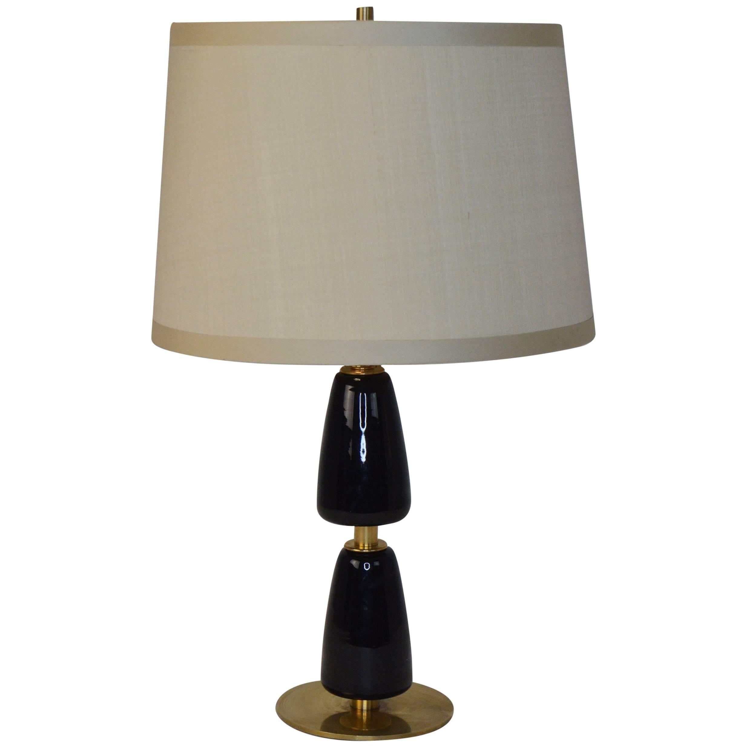 French Dark Amethyst Lamp in the Style of Adnet