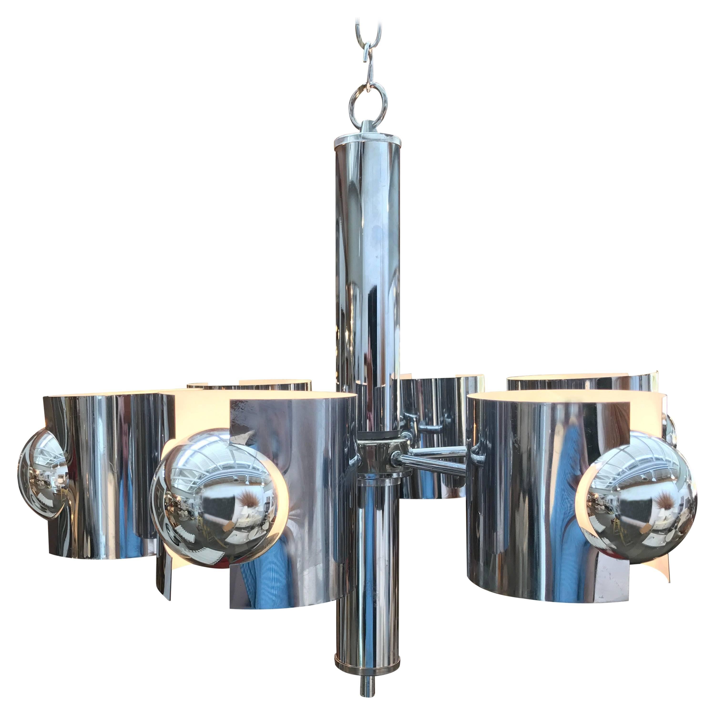 Vintage Sciolari Chrome Chandelier