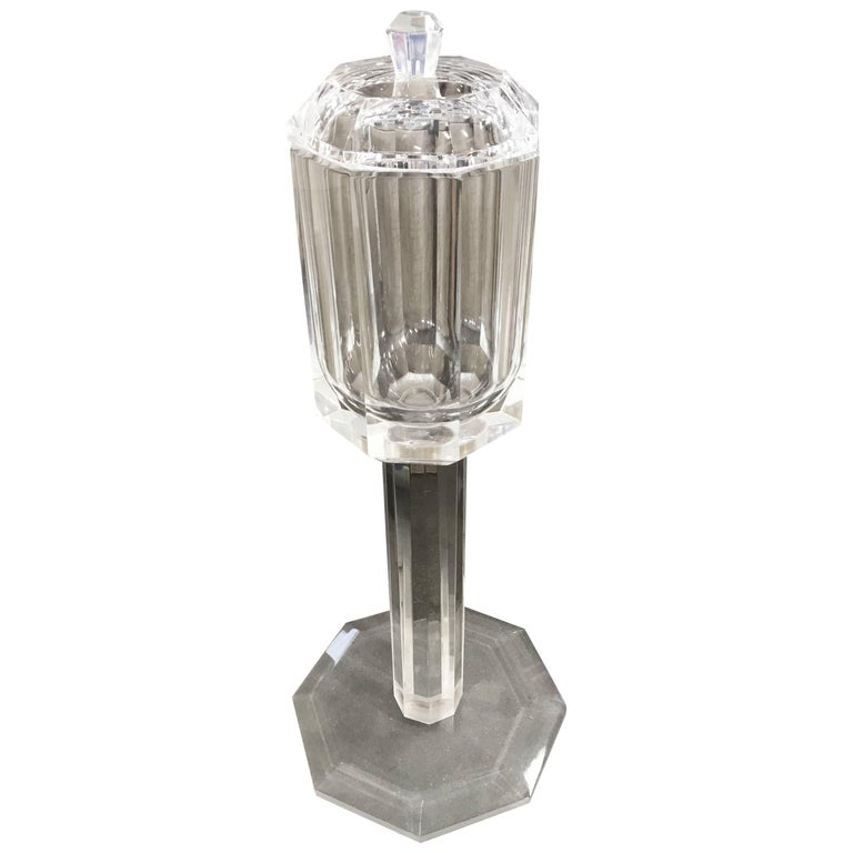 Lucite Ice Bucket or Wine Cooler on Stand at 1stDibs
