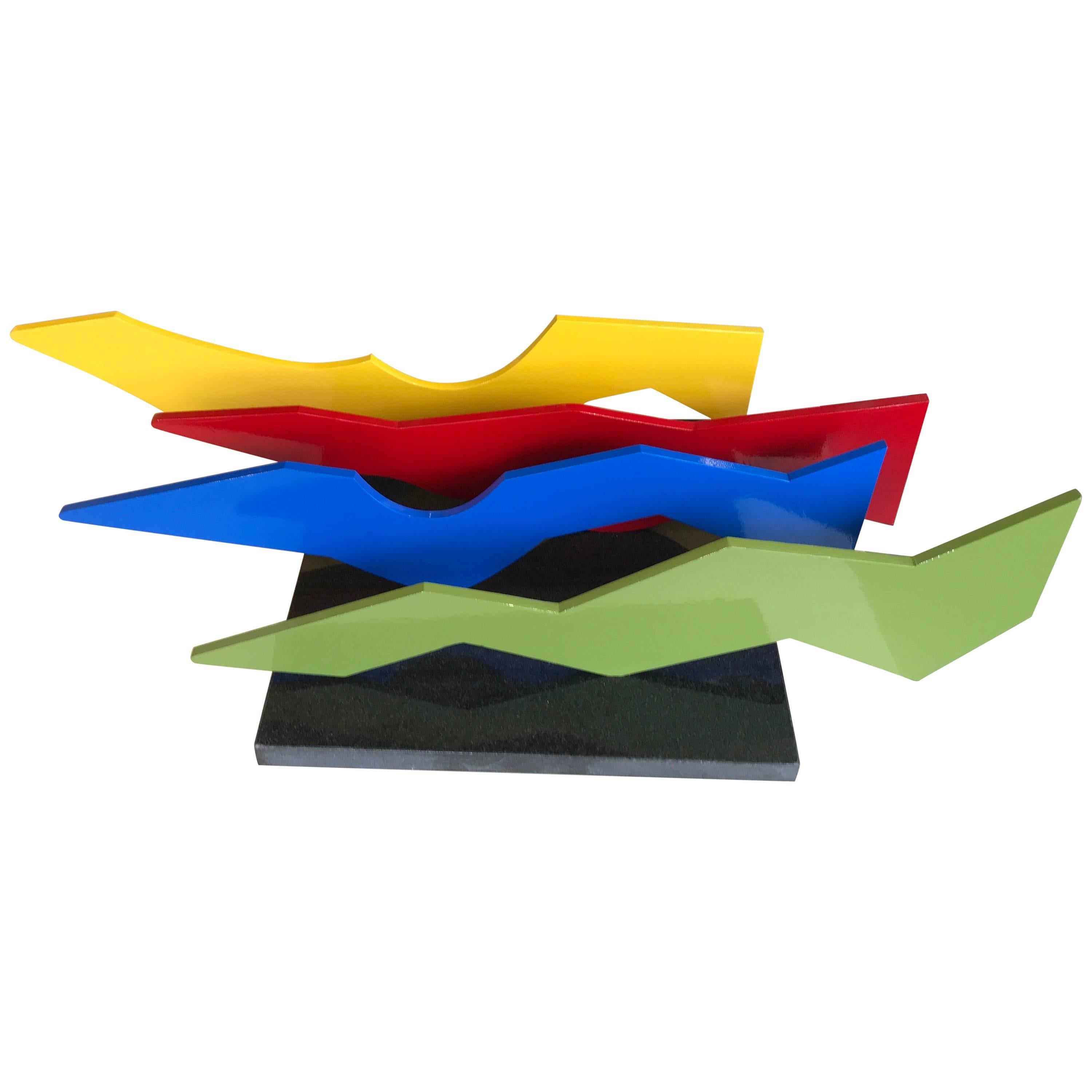 Lia Di Leo Sculptor to the Stars Vibrant Aluminium and Marble Sculpture For Sale