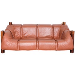 Percival Lafer MP-211 Brazilian Leather Sofa, 1970s Brazil 3