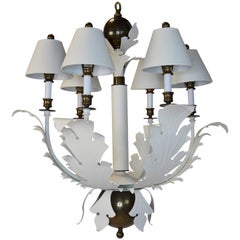 1980s, Hart Scrolled Leaf Chandelier