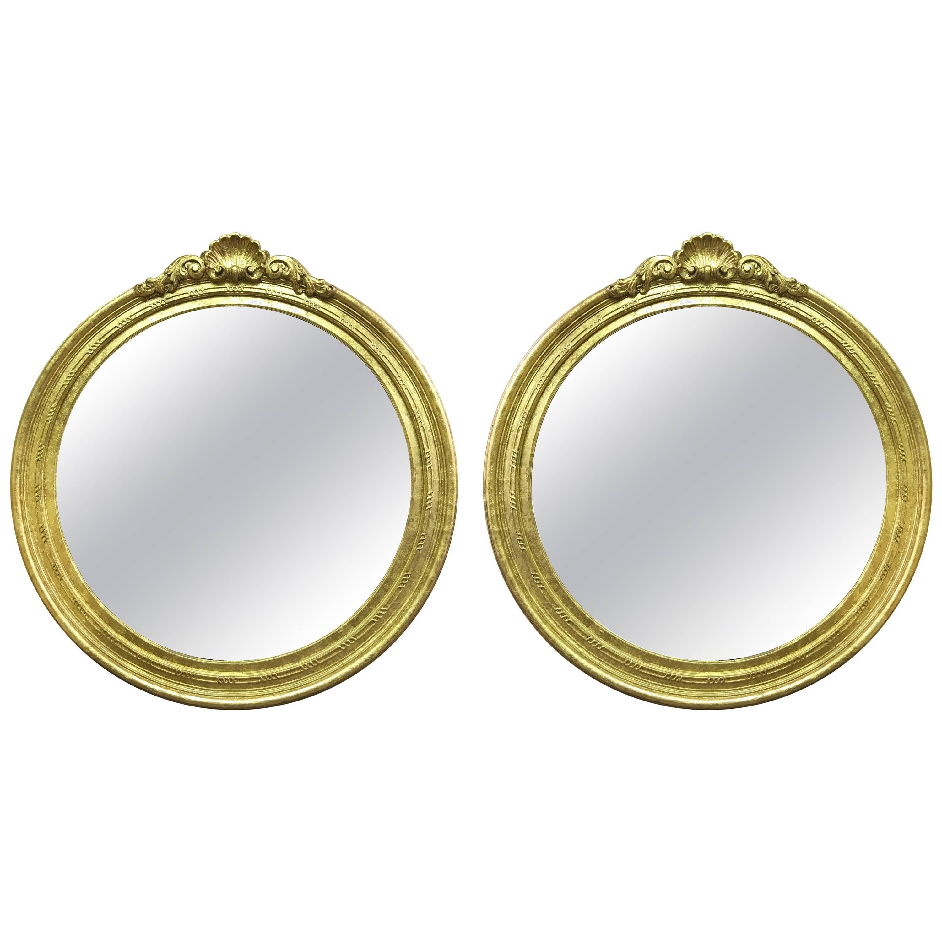 Pair of 19th Century, Majestic Gold Leaf Mirrors For Sale