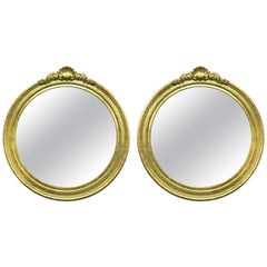 Pair of 19th Century, Majestic Gold Leaf Mirrors