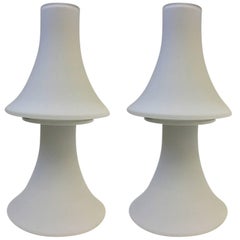 White Frosted Glass Table Lamp by Laurel Lamps 11