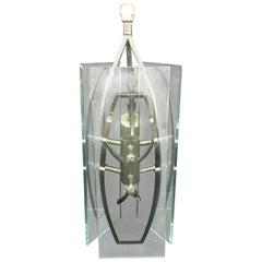 1970s Italian Glass and Metal Space Age Pendant by Veca