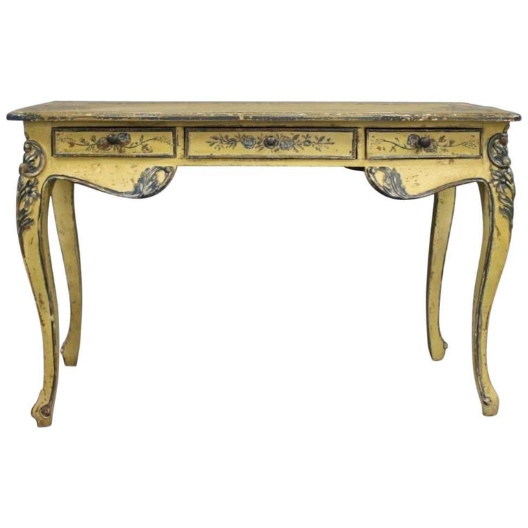 Antique Painted Desk In Light Colors From France 1930s For Sale At 1stdibs