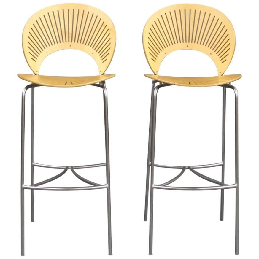 Set of Trinidad Stools in Birch by Nanna Ditzel and Fredericia Furniture