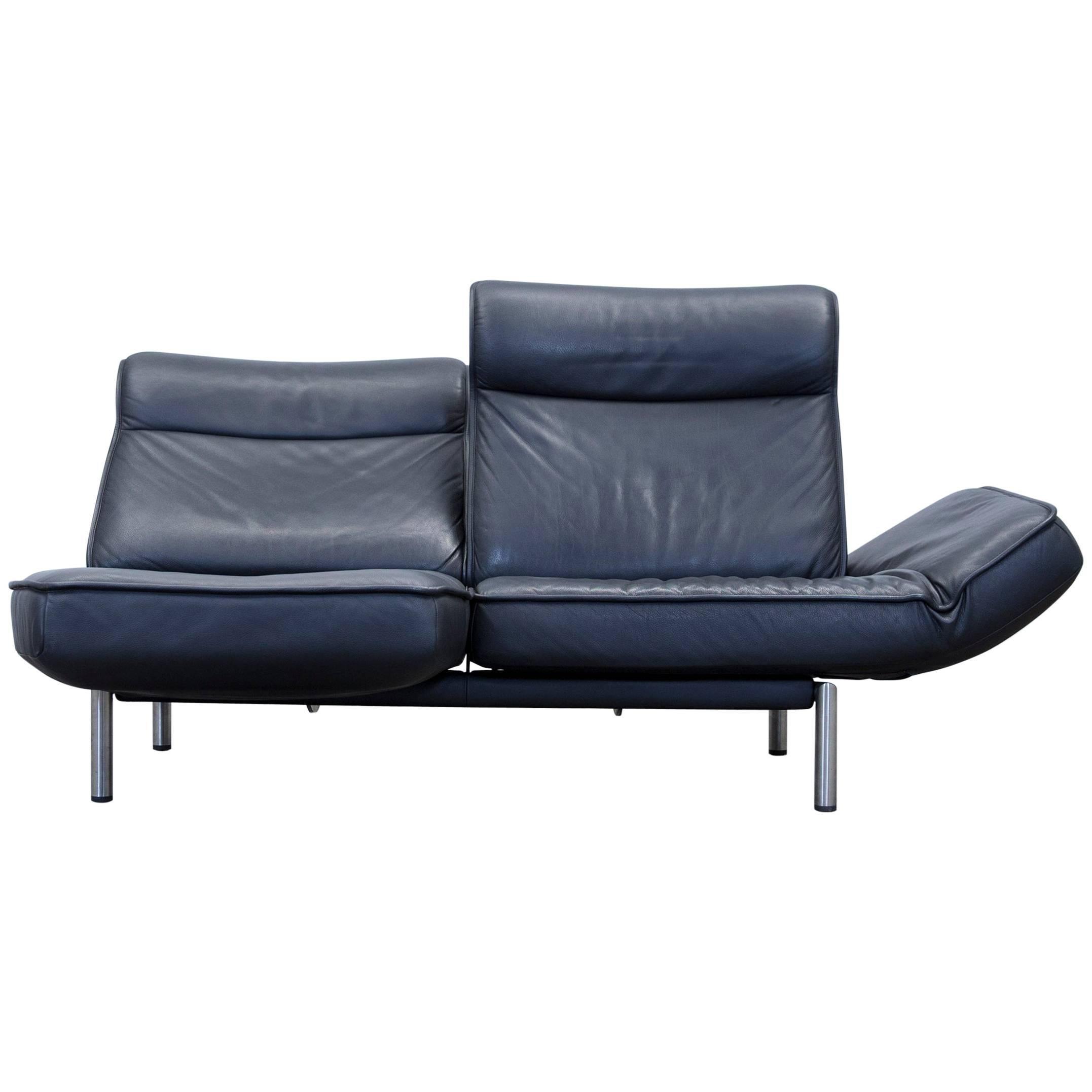 De Sede DS 450 Designer Leather Sofa Black Relax Function Two-seat Modern