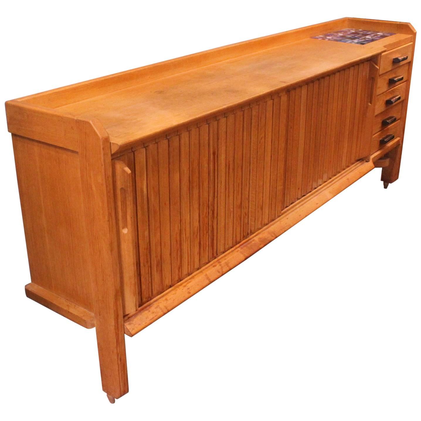 Guillerme & Chambron Beautiful Sideboard, circa 1960 For Sale