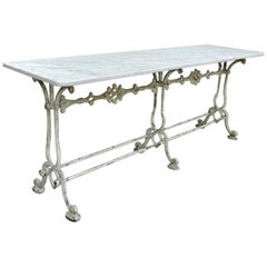 French Marble and Cast Iron Garden Table, 1900