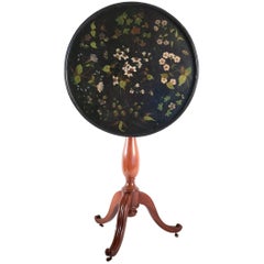 Exceptional French Louis XVI Period Pedestal Table and Painted Iron Top