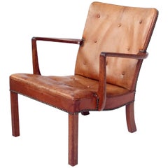 Jacob Kjær & Orla Mølgaard Lounge Chair in Cuban Mahogany and Niger Leather