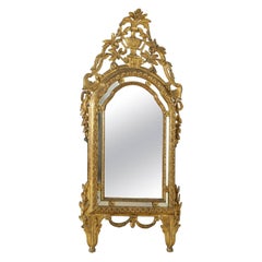 Neoclassical Gilded and Carved Wooden Mirror, Italy, Late 18th Century