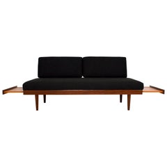 Teak Scandinavian Daybed Sofa with Extractable Coffee Tables, 1950s