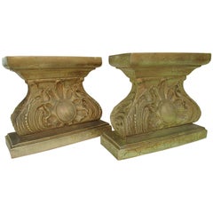 Mid-Century Pair of Golden Wood and Plaster Legs in a Rococo Baroc Manner