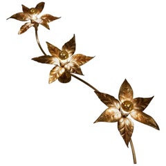 Brass Flowers Ceiling or Wall Light by Massive Lighting, circa 1970s, Belgian