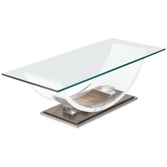 Brass and perspex Charles Hollis Jones Coffee Table 1970s