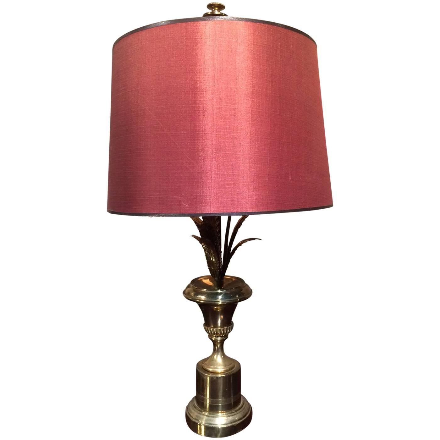 Maison Charles Style Brass and Gold Pineapple Lamp For Sale