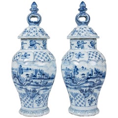 Blue and White Delft Vases