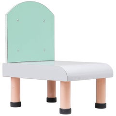 Memphis Inspired Low Chair, 1980s, Italian