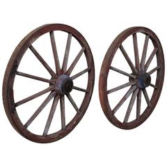 Antique Pair of 19th Century French Wagon Wheels