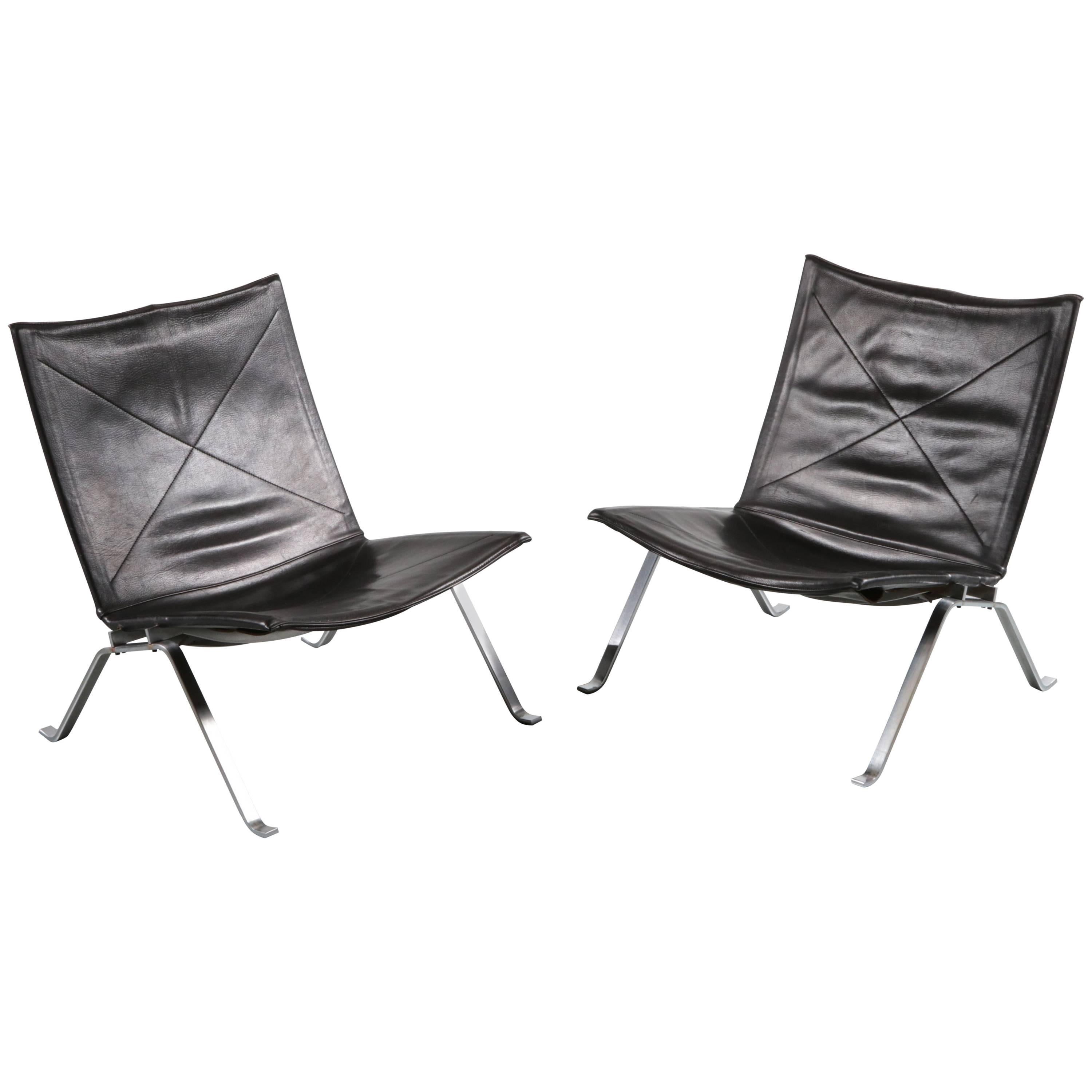 Pair of PK22 Lounge Chairs by Poul Kjaerholm for Kold Christensen, Denmark, 1960