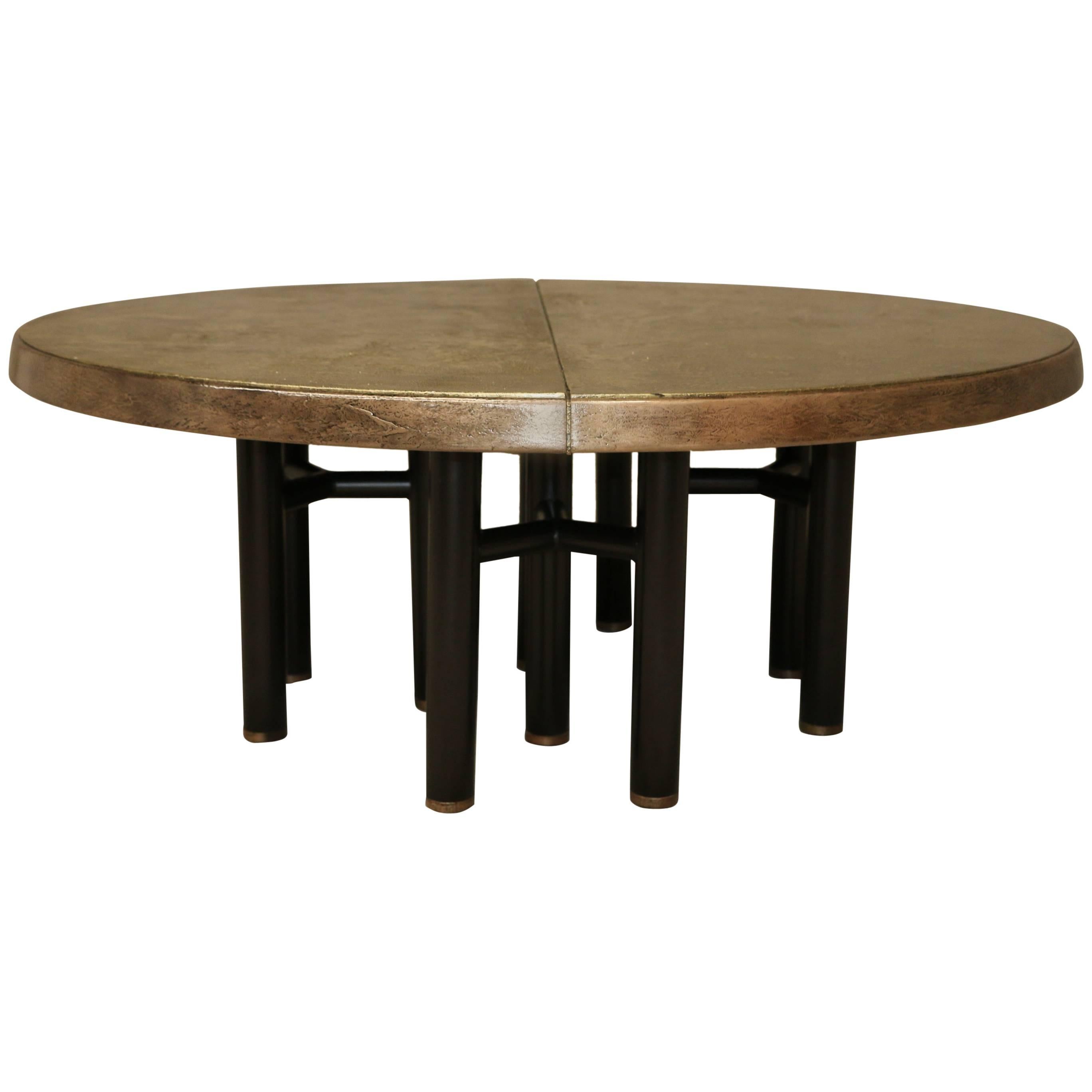 Pimped Vintage Brass and Bronze Large Dining Table MIM, Italy Ico Parisi For Sale