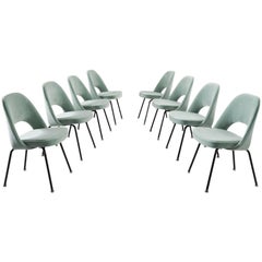 Eero Saarinen Set of Eight (8) Reupholstered Dining Chairs, Knoll International