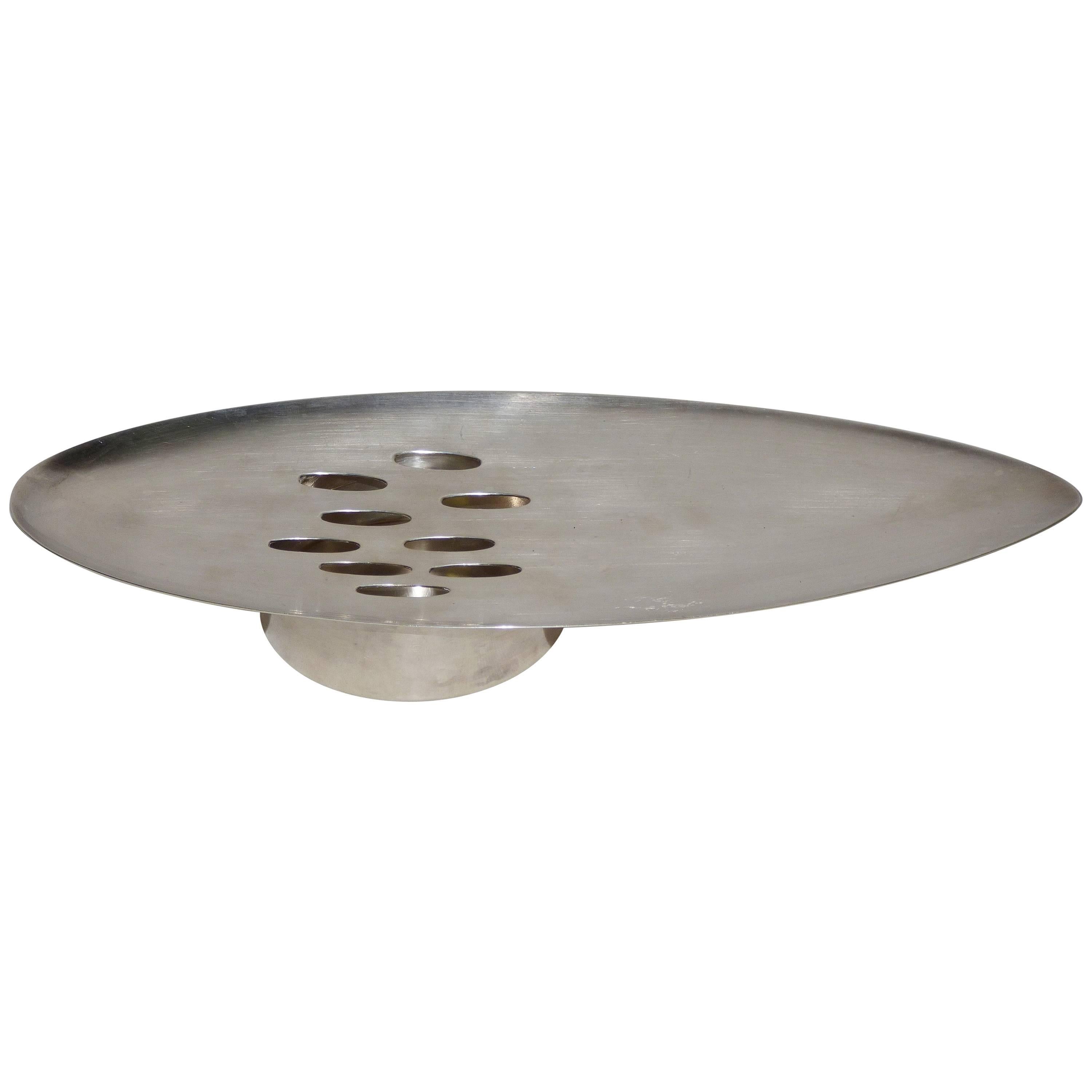 Gallia et Christofle Platter in Sylver Metal Attributed to Gio Ponti, circa 1960