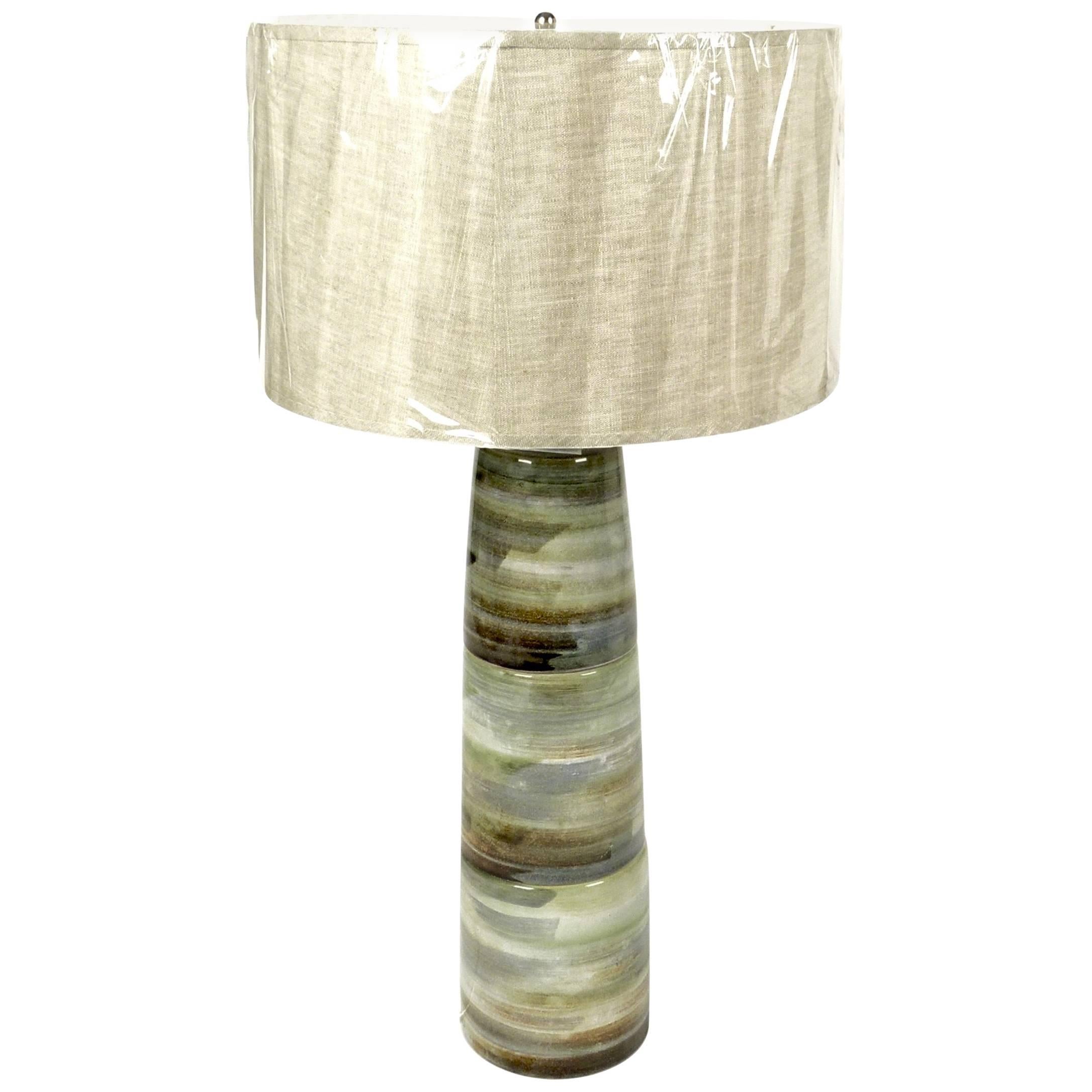 Monumental Stacked Stoneware Ceramic Lamp by Gordon Martz for Marshall Studios For Sale