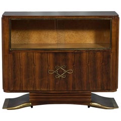 Antique French Art Deco Rosewood Bar Cabinet