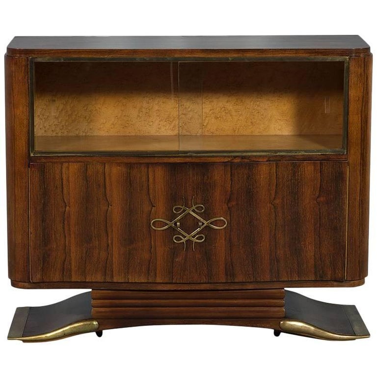 Antique French Art Deco Rosewood Bar at 1stDibs