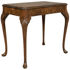 Antique Side Table, Edwardian Burr Walnut English, circa 1910
