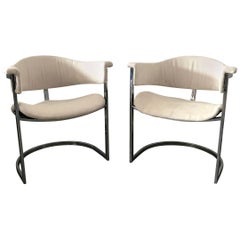 Pair of Vittorio Introini for Mario Sabot Chrome Armchairs